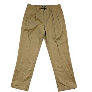 Orvis Ultimate Khaki Pleated Chino Pants Mens 33 (33x29.5) Camel Brown Dry Fly